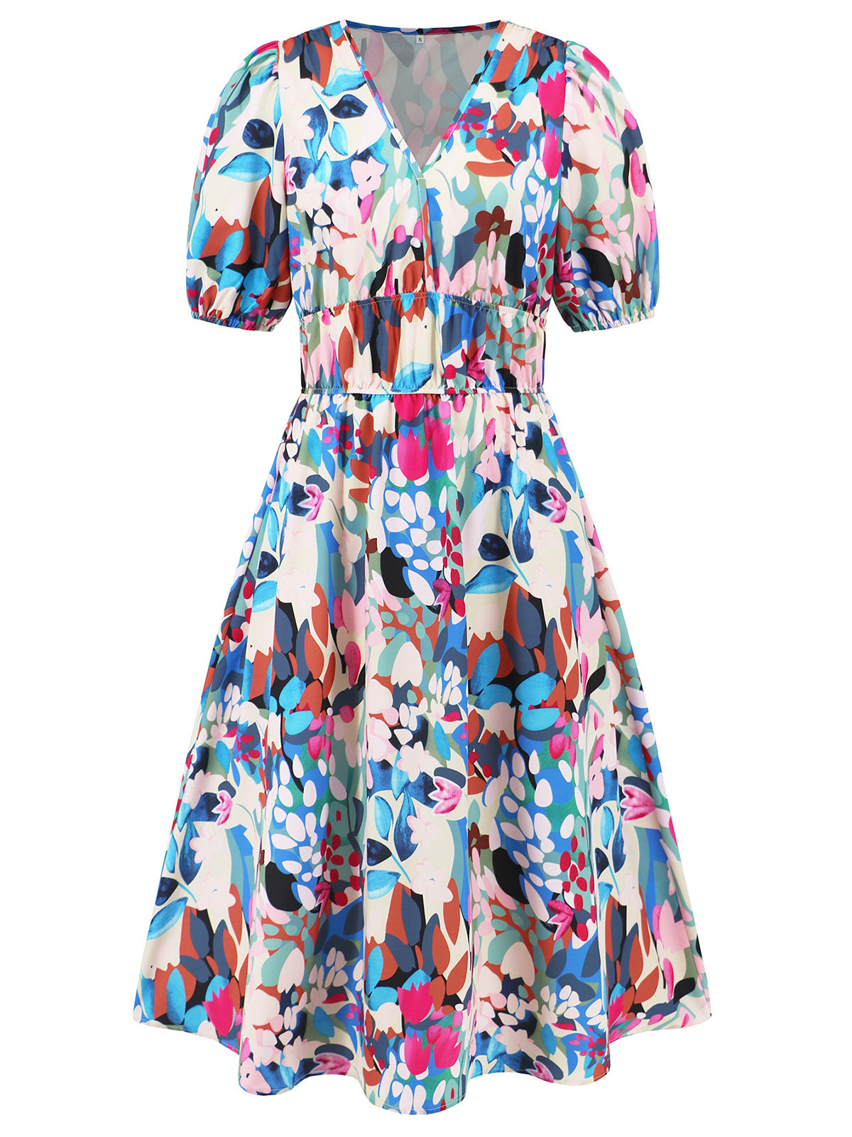 Casual V-neck Bohemia Print A-Line Dress