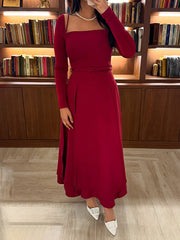 Elegant Off Shoulder Slim Midi Dress