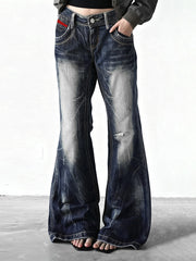 Vintage Ripped Loose Casual Flared Jeans
