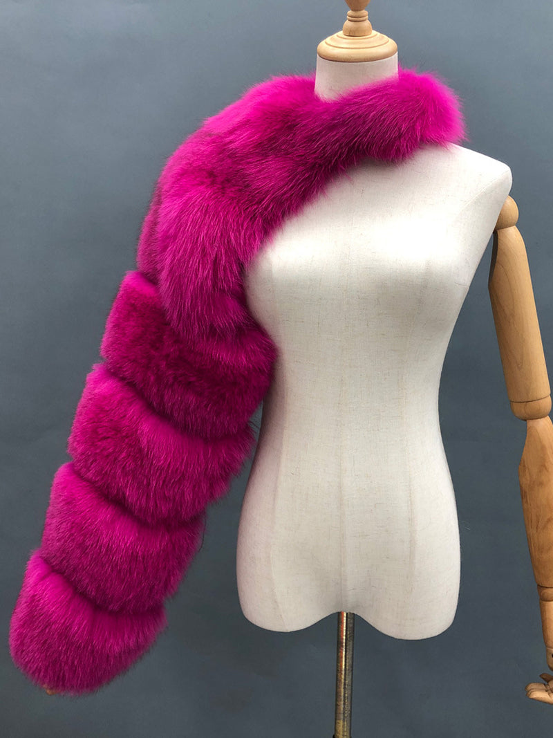 Fashion Faux Fox Fur Shawl Coat