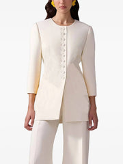 Fashion Round-neck Single-breasted Fitted Blazer