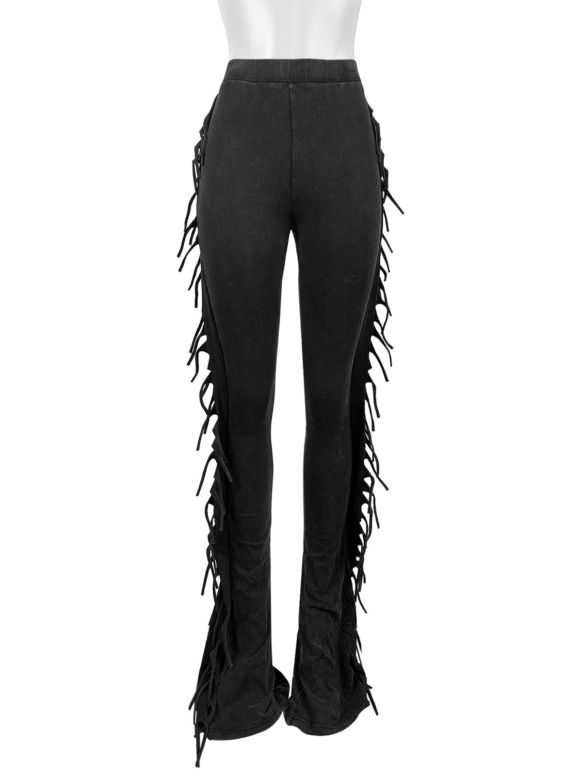 Casual High Waist Fringe Pants