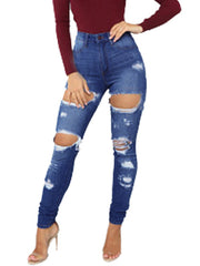 Fashion Lift The Hips Pencil Pants Ripped Jeans