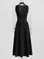 Elegant Sleeveless Crystal-Embellished Midi Dress