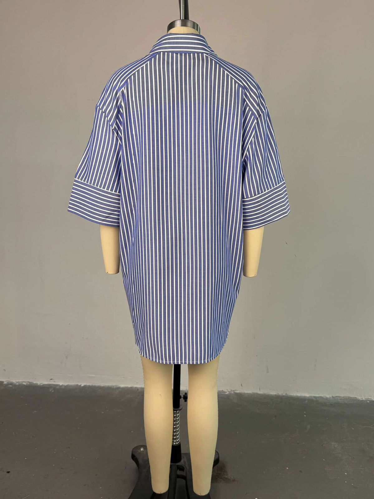 Casual Loose Stripe Button Down Shirt Blouse
