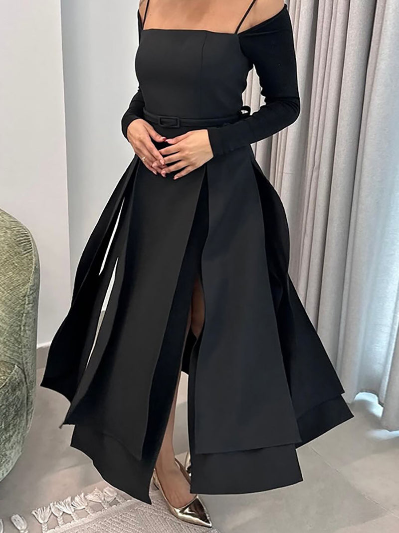 Elegant Off Shoulder Slim Midi Dress