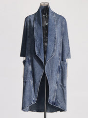 Patchwork Loose Denim Cardigan Jackets