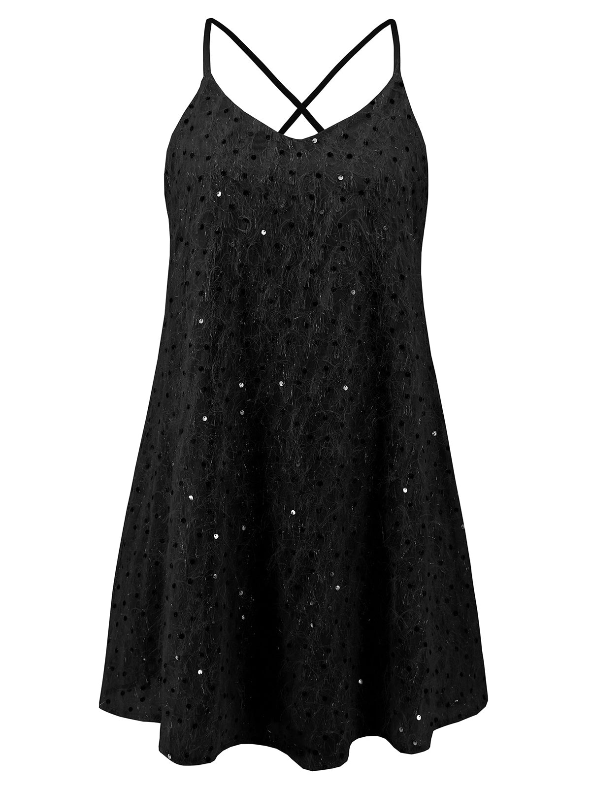 Sexy Sequin Backless Slip Dress