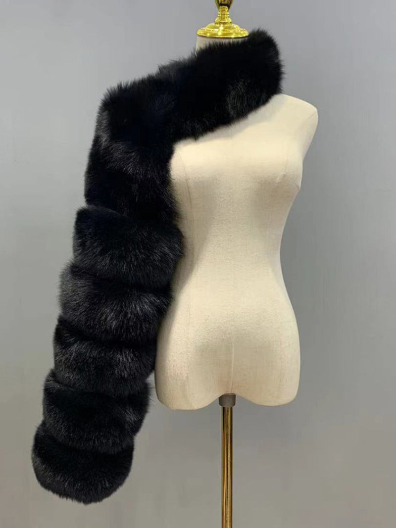 Fashion Faux Fox Fur Shawl Coat