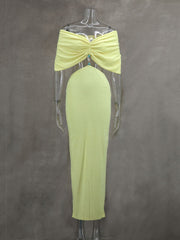 Sexy Off Shoulder Cutout out Cropped Slim Hip Dress