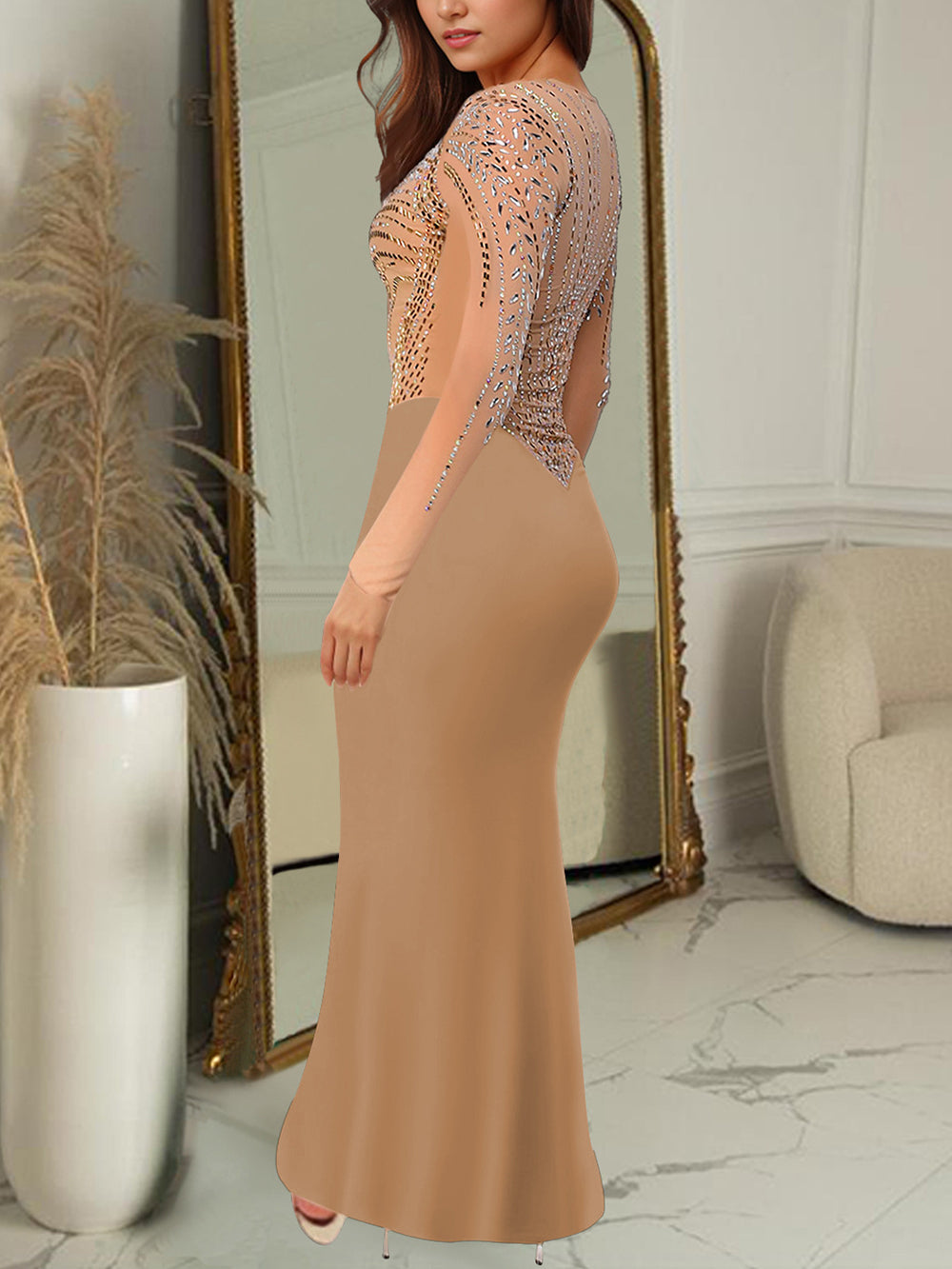 Sexy Rhinestones Slim Fit Party Club Dress