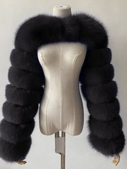 Faux Fur Long Sleeve Open Front Bolero