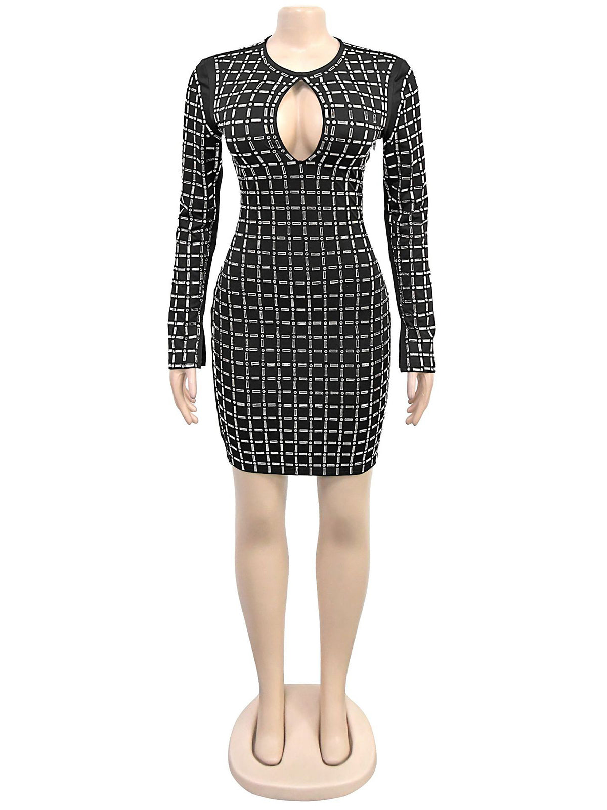 Rhinestone Backless Party Club Mini Dress