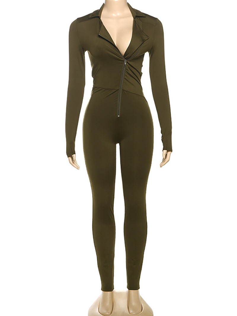 Sexy V-Neck Sport Yoga Slim Jumpsuit