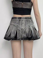 Mid-Waist Women‘s Jeans Short Skirt