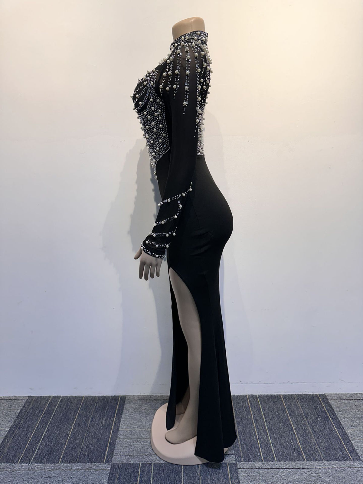 Sexy See through Slim High Slit Dress