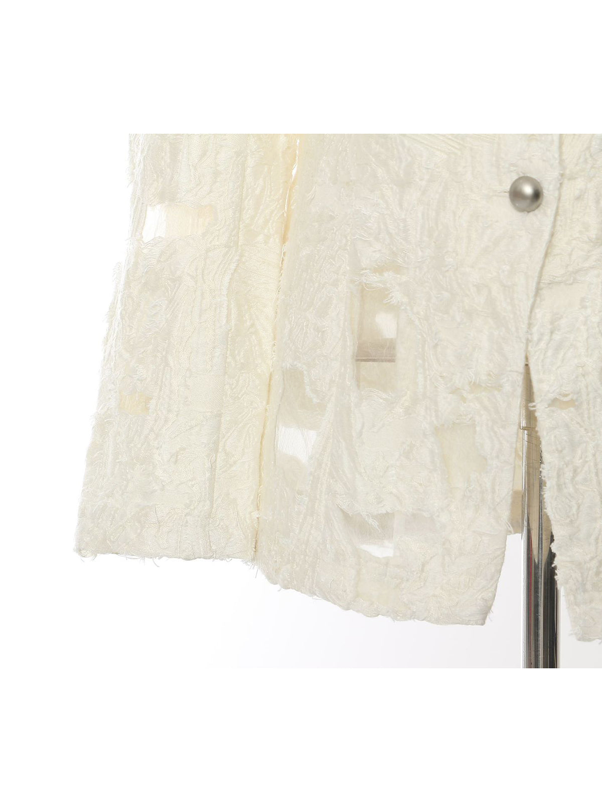 Beaded Mottled Hollow Out Jacquard Blazer
