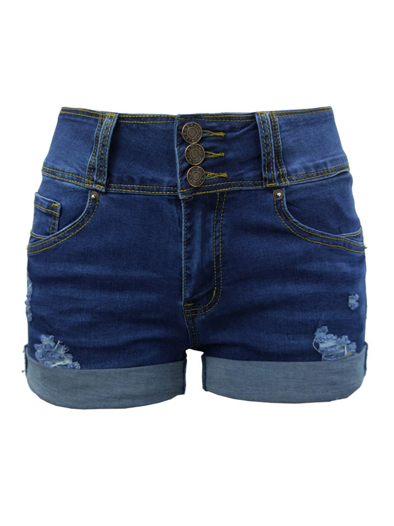 Casual High Waist Denim Shorts