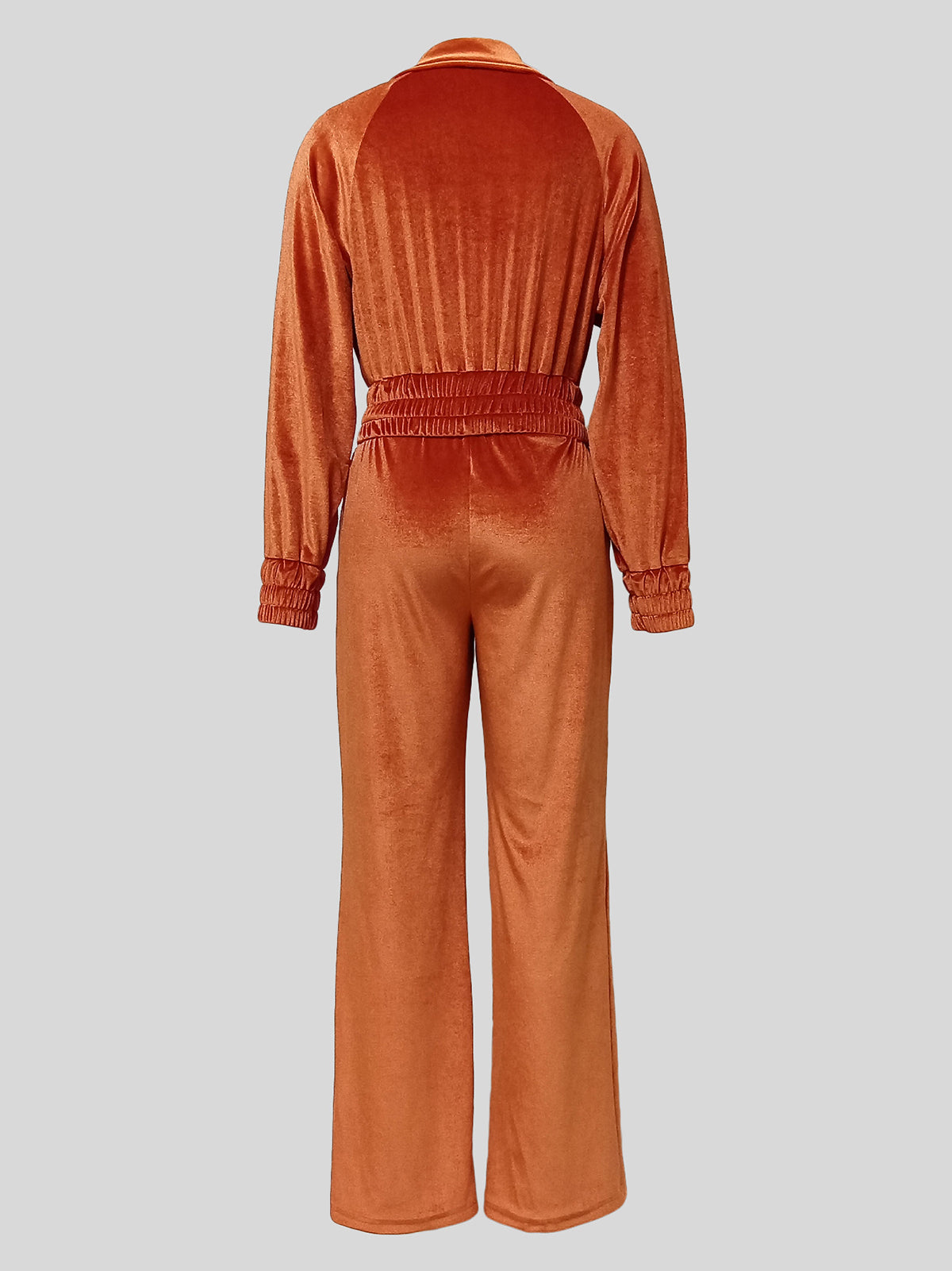 Velour Zipper Top Drawstring Trousers Sports Sets