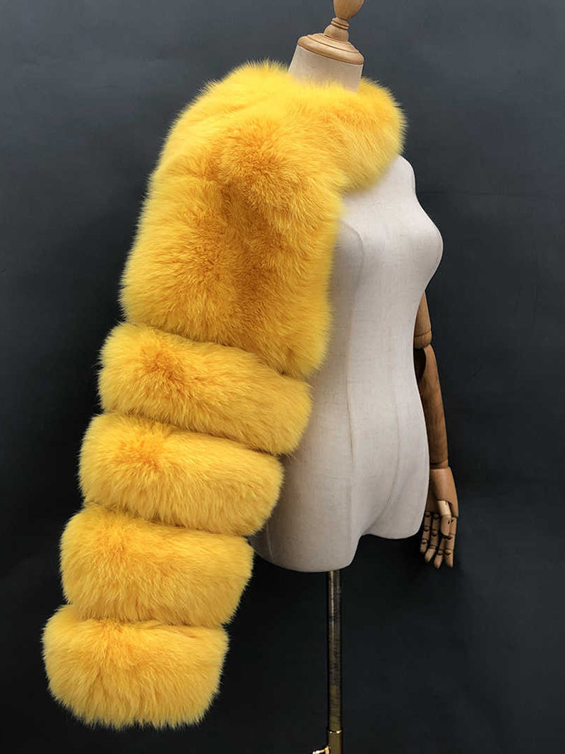 Fashion Faux Fox Fur Shawl Coat