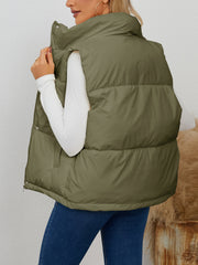 Fashion Sleeveless Zip Up Warm Puffer Vest