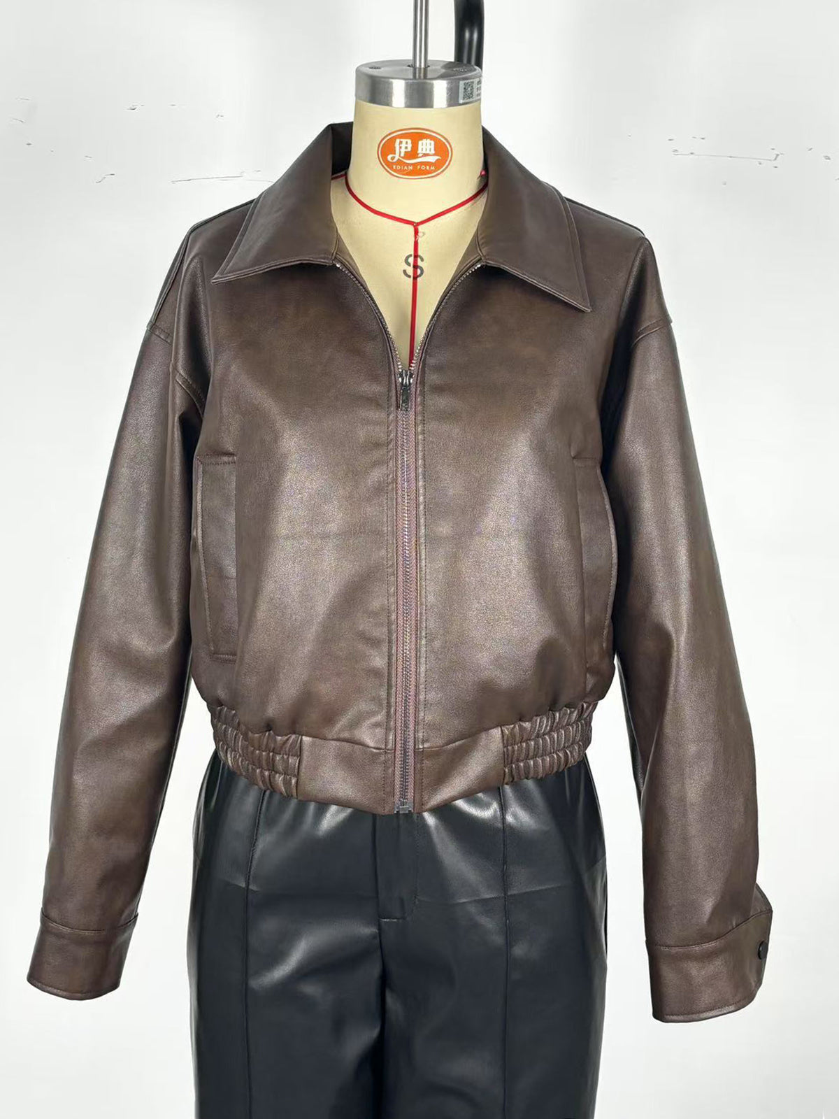 Casual Vintage Faux Leather Jacket