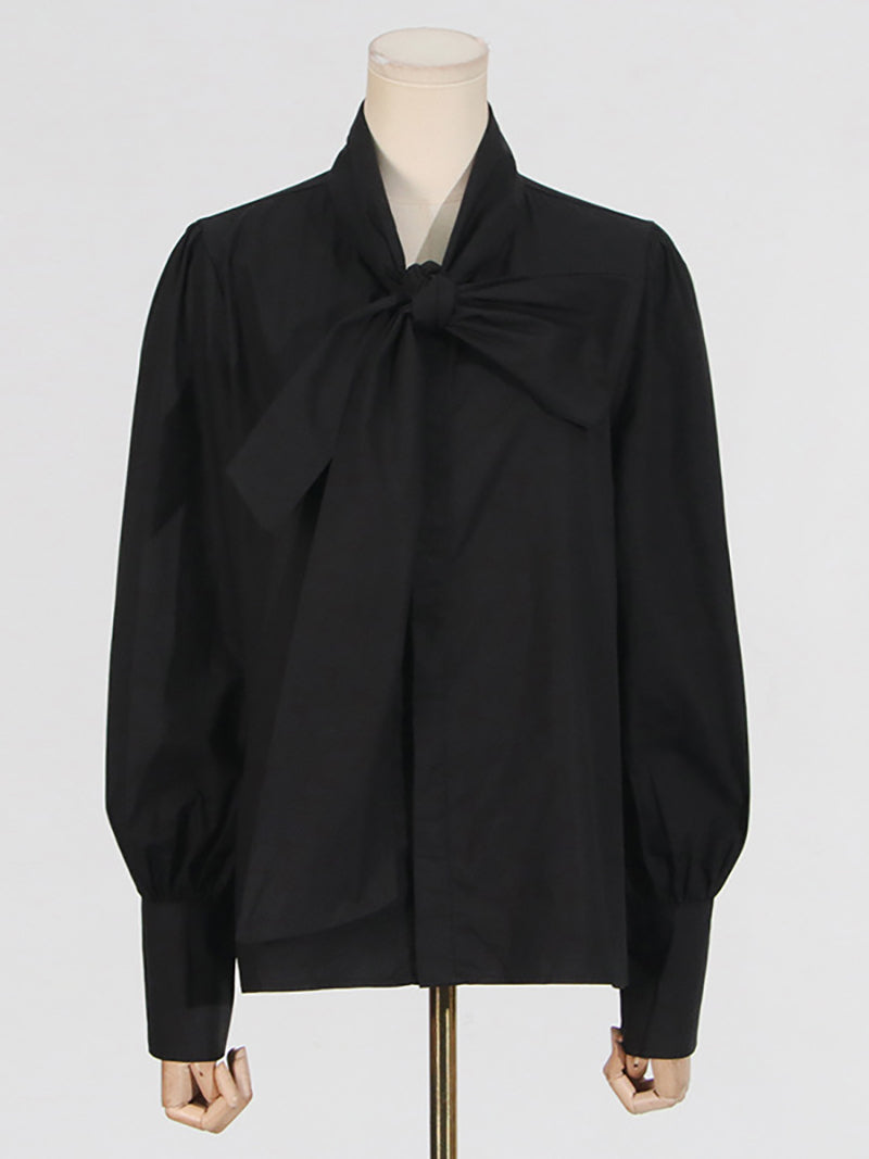 Fashion Big Bow Slim Long Sleeve Shirt
