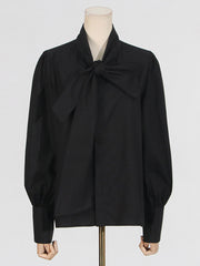 Fashion Big Bow Slim Long Sleeve Shirt