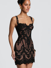 Lace Corset Top and Mini Skirt Set