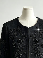Embroidered Tweed Cardigan Jacket-boutique