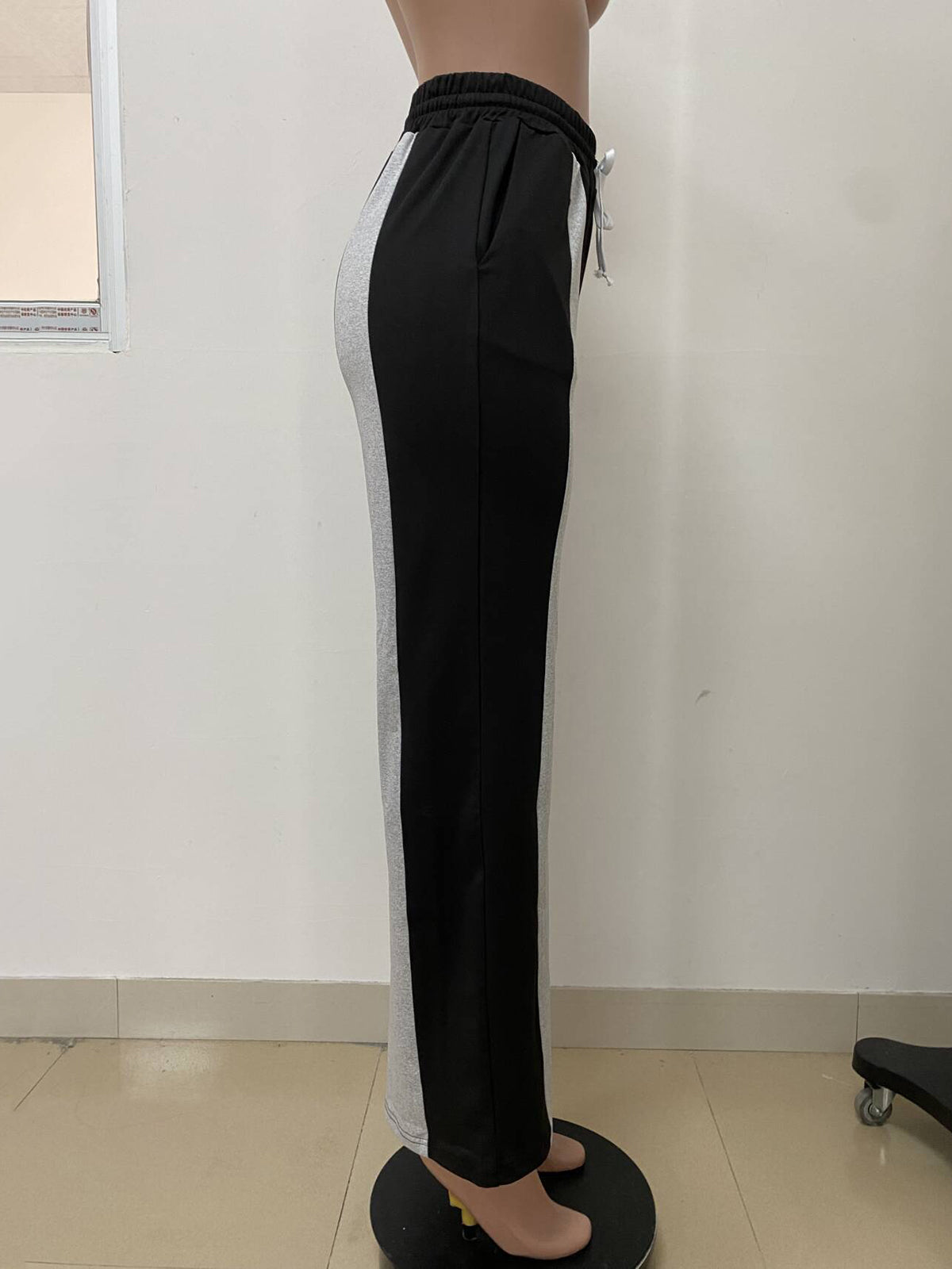 Casual Drawstring Waist Loose Colorblock Sweatpants