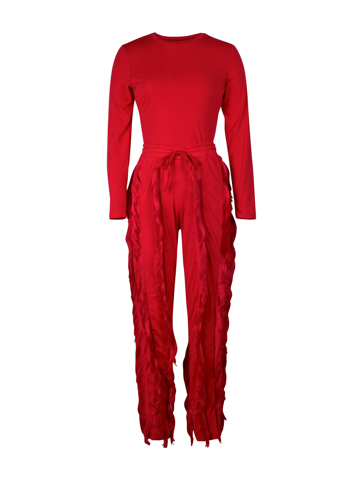 Casual Bodysuit Tassels Pants Suit