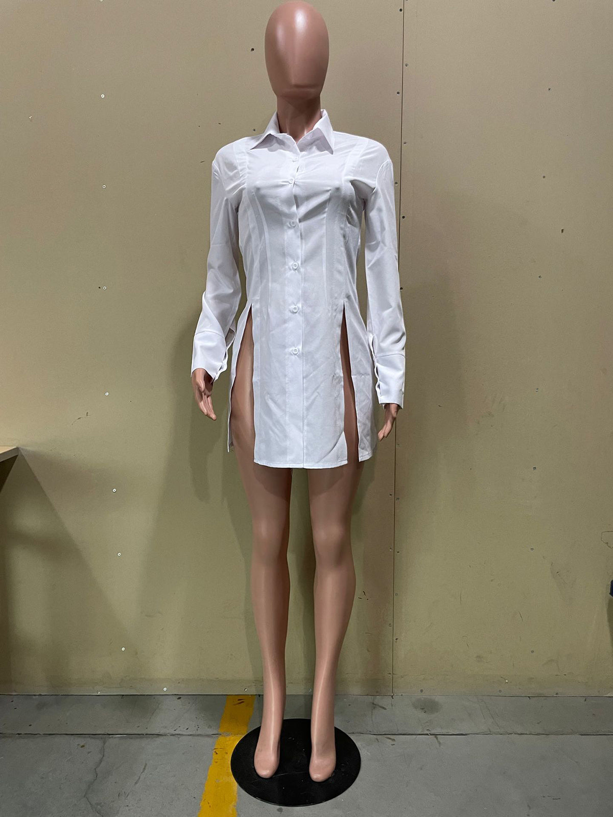 Elegant Sexy V Neck Button Down Side Slit Shirt