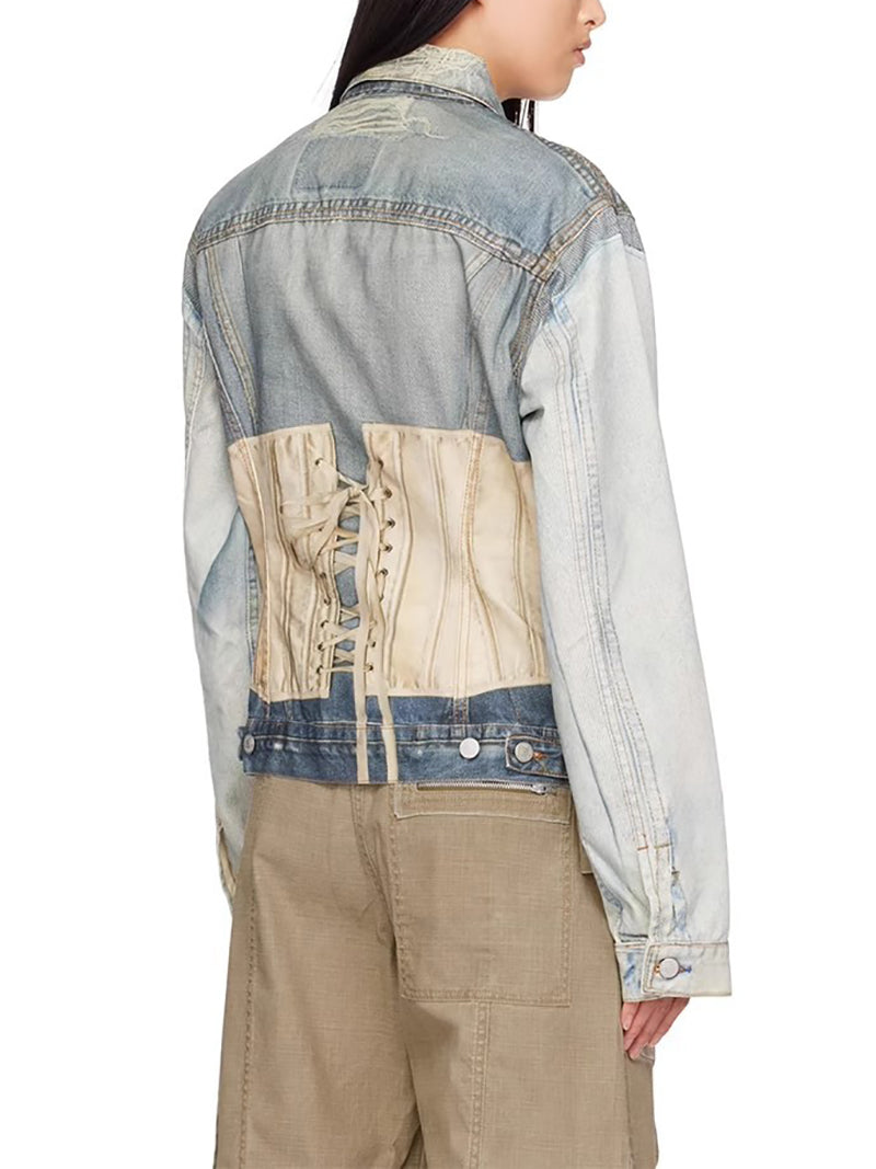 Casual Irregular Printed Denim Jacket