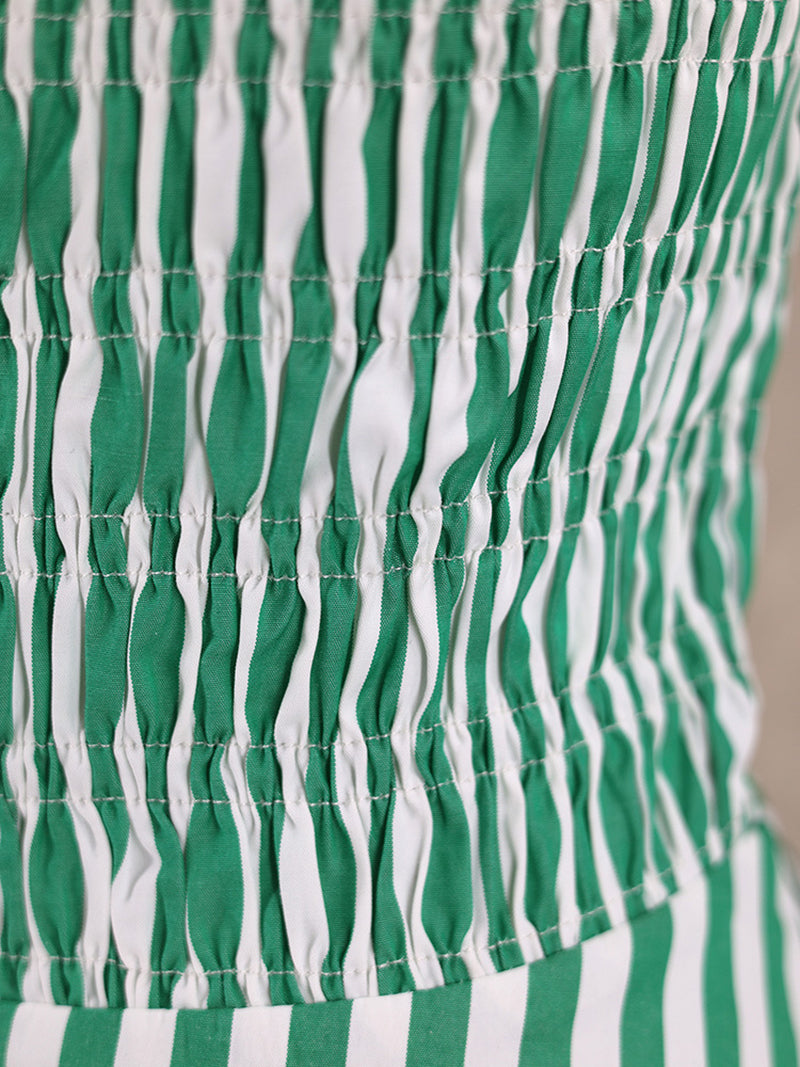 Sexy Striped Sleeveless Strapless Maxi Dress