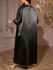 Elegant Round Neck Sequin Loose African Party Dress