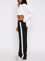 Fashion Stripe Detail High Waist Sweatpants