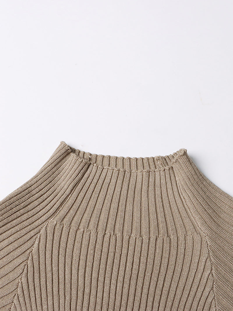 Fashion Round Neck Crisscross Hollow Out Knit Sweater
