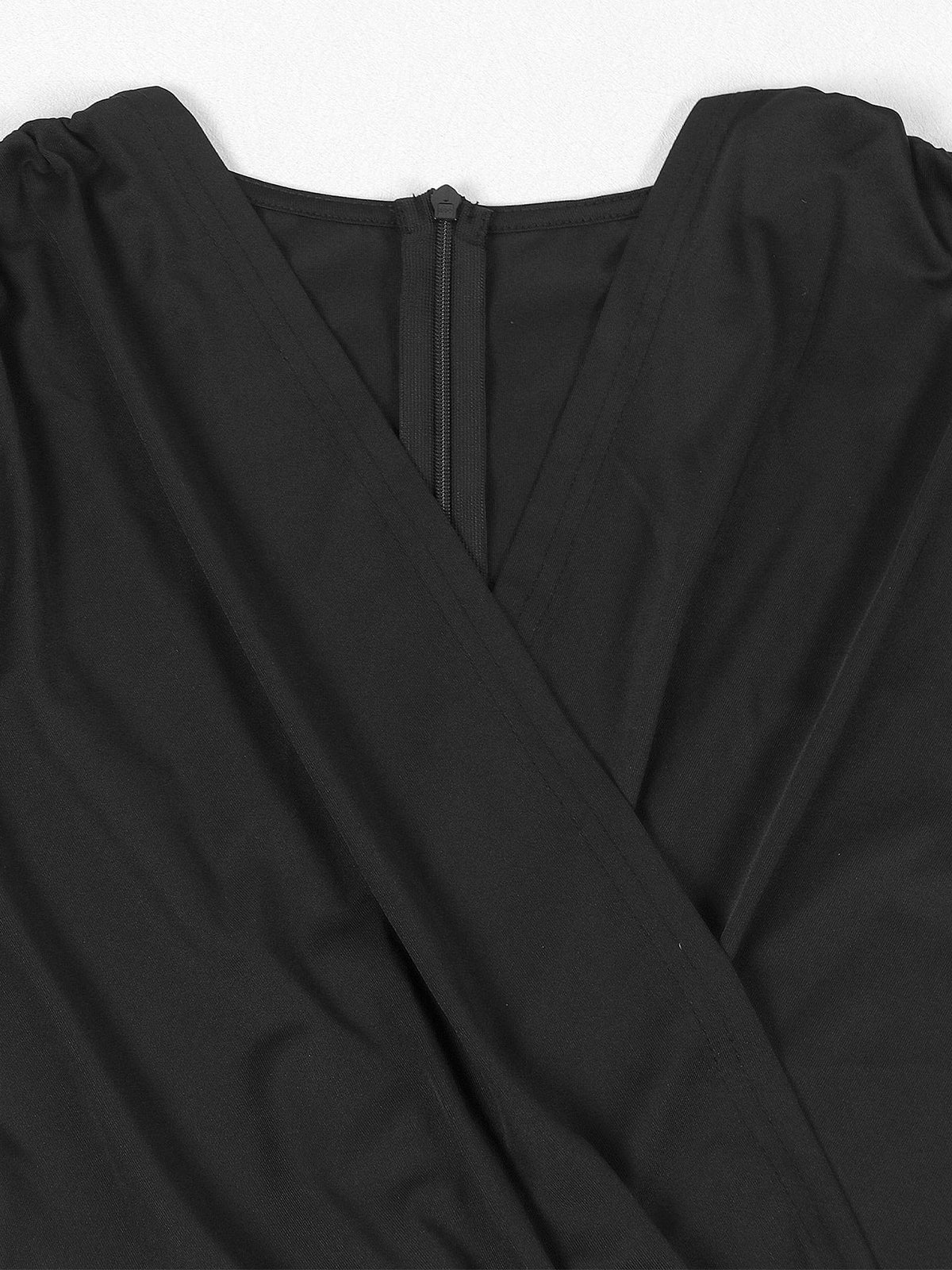 Sexy V-neck Patchwork Mesh Package Hip Dress
