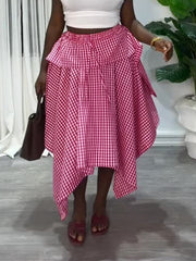 Asymmetric Elastic Waist Maxi Skirt