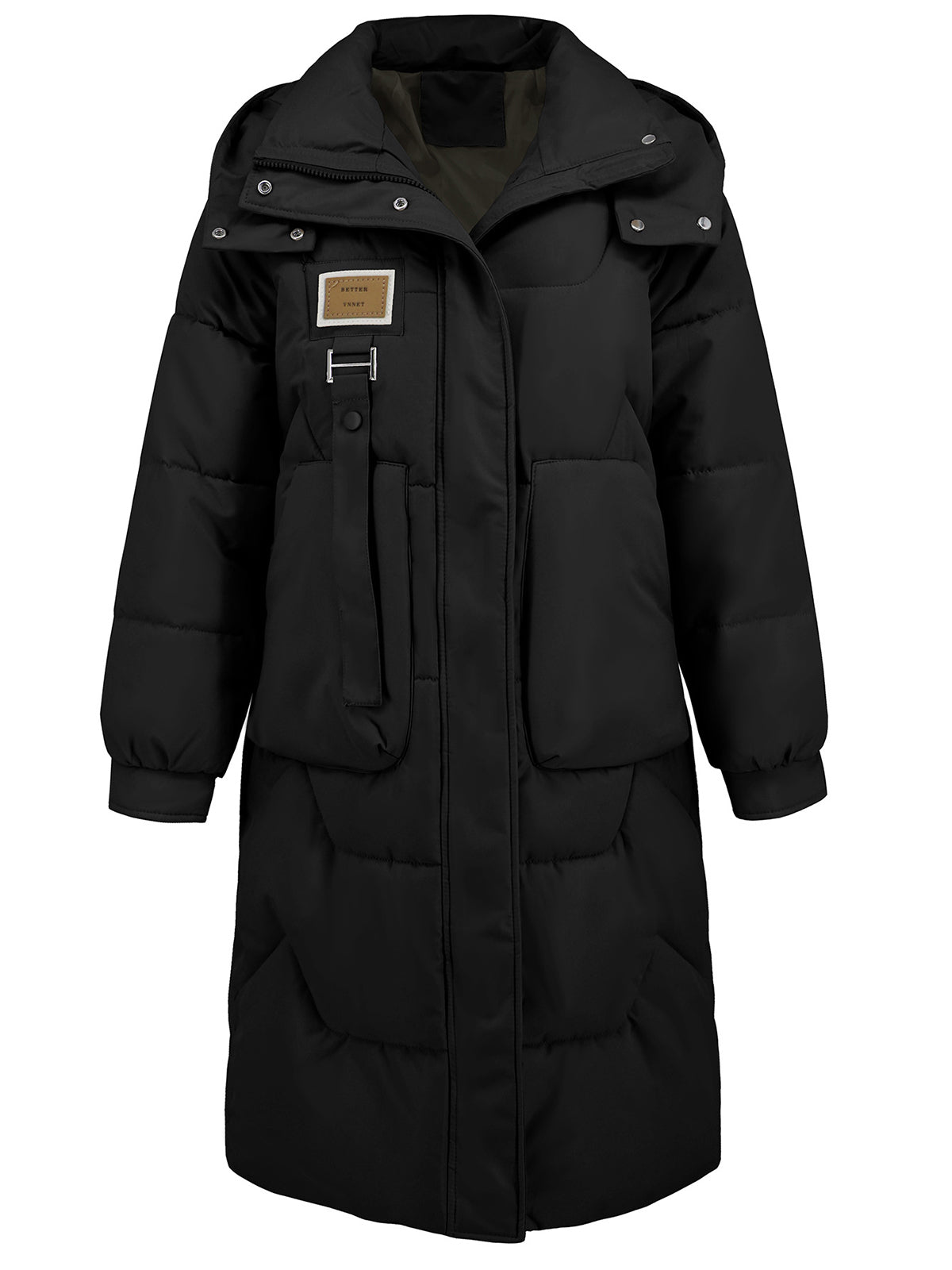Fashion Zipper Hooded Cotton Padded Coat