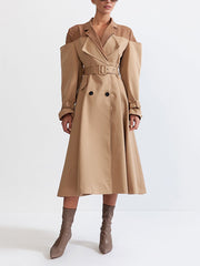 Fashion Double Combined Color Trench Coat