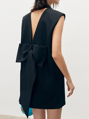 Backless Bow Sleeveless Dress