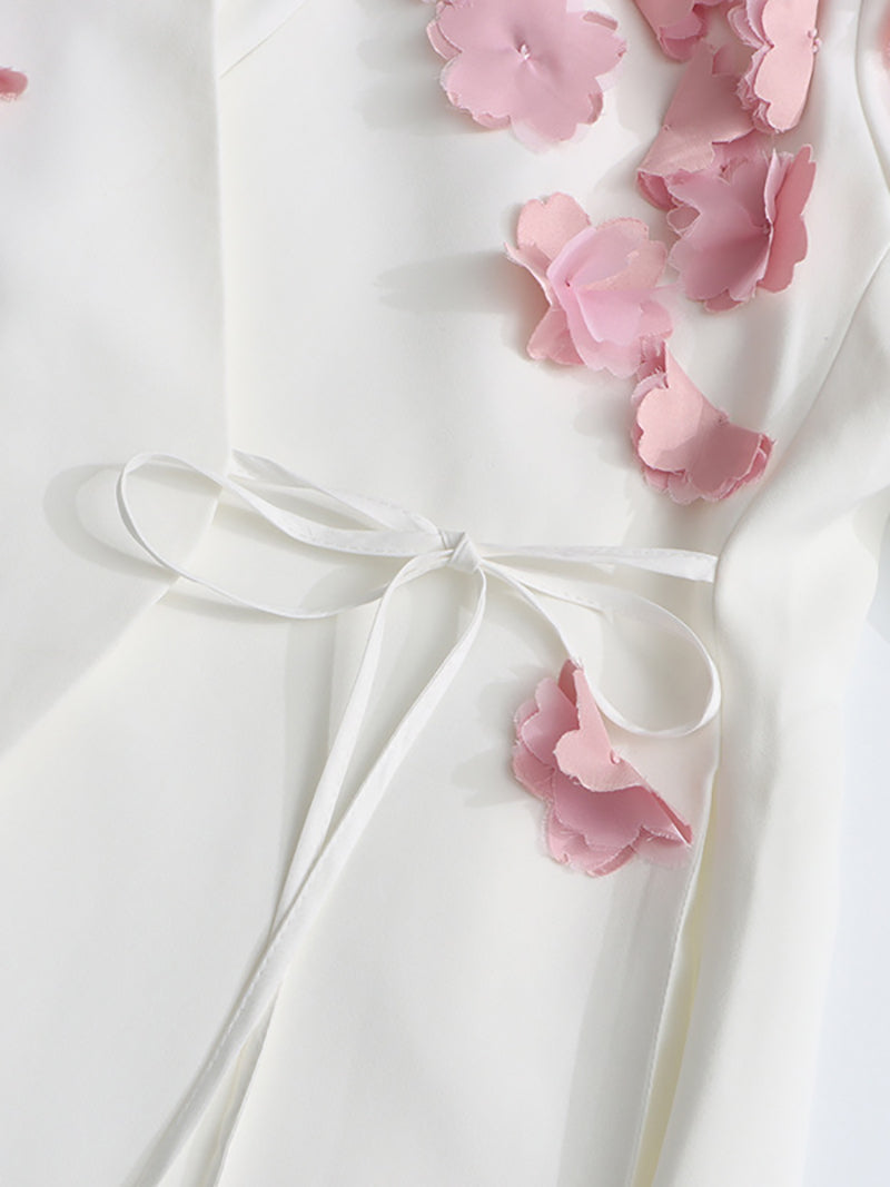 Fashion Spliced Petal Blazer Long Skirt Two Piece Set