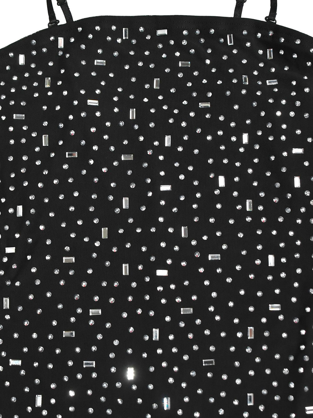 Sexy Spaghetti Strap Rhinestone Mesh Maxi Dress