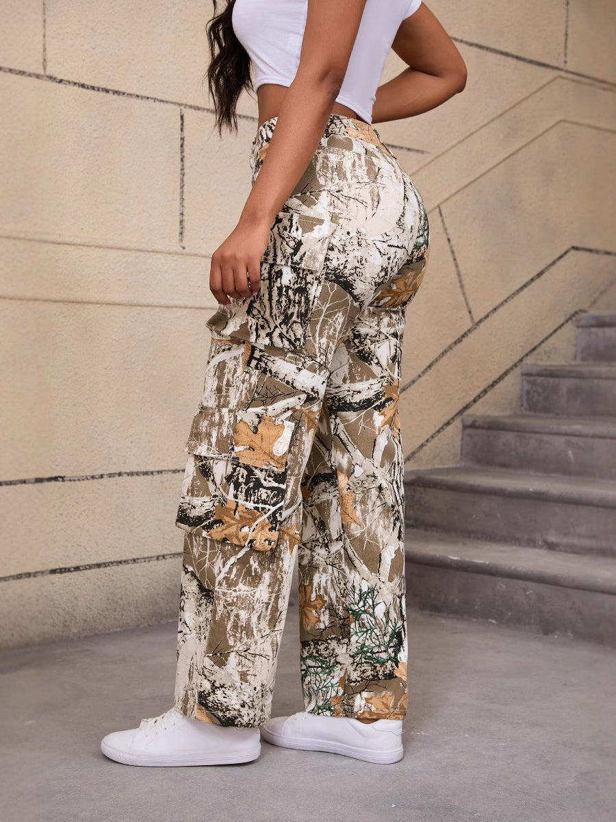 Casual Print Jeans Camo Cargo Pants