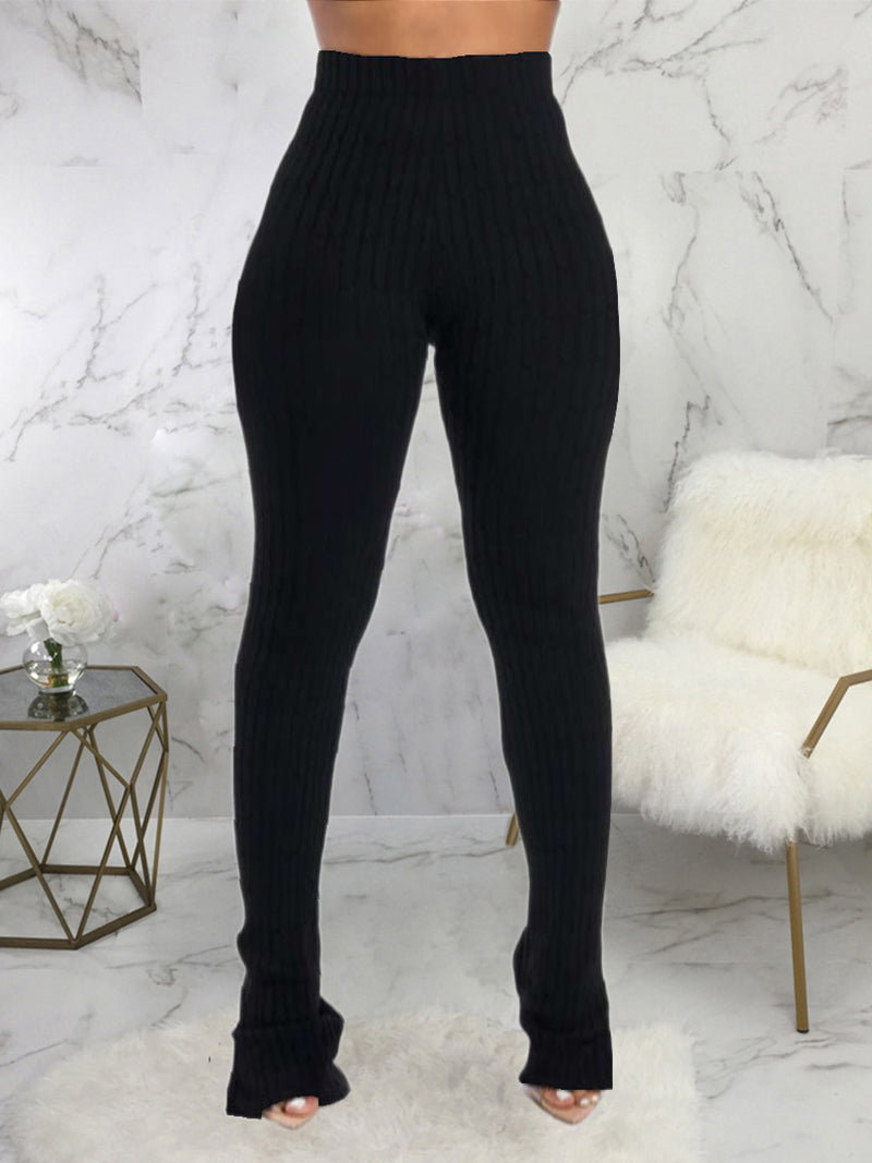 Ribbed Knit High Waist Leggings