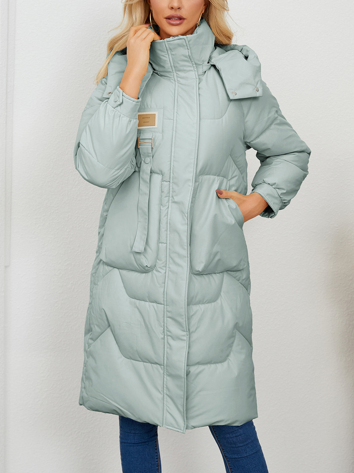 Fashion Zipper Hooded Jacekt Coats