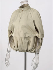 Stand Collar Cape Jacket-boutique