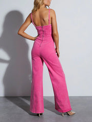 Fashion Slim Suspender Denim Jumpsuit